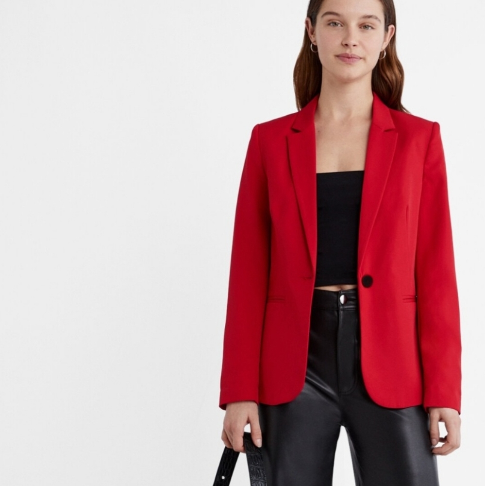 Stradivarius cherry red blazer